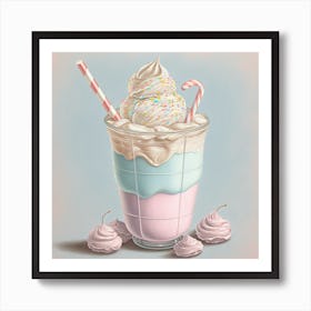 Ice Cream in a glass cup Art Print