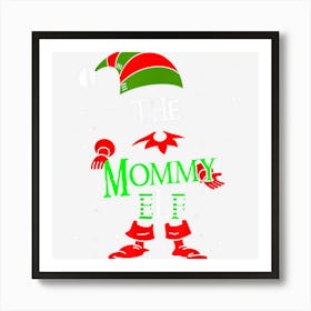 Mommy Elf Group Matching Family Christmas Pajama Outfit Art Print