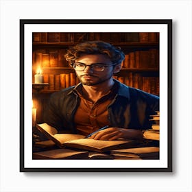 Man Reading A Book 1 Art Print