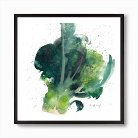 A Whimsical Broccoli Square Art Print