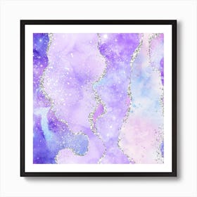 Purple Glitter Agate Texture 01 Art Print