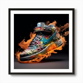 Nike Air Force 1 High Fire Art Print