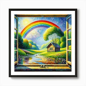 Rainbow Over The Window Poster