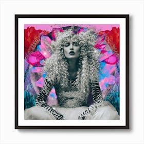 Moon Crystal Bold Babe Square Art Print