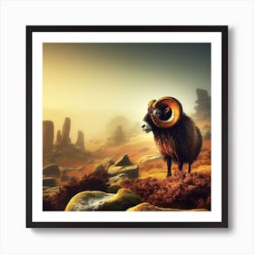 Ram In The Mountains Art Print