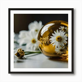 Daisies In A Glass Ball Art Print