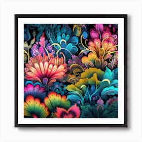 Colorful Floral Pattern 2 Art Print