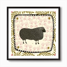 Black Sheep Square Art Print