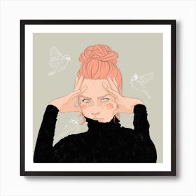 Thinking Art Print