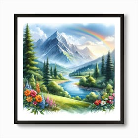 Rainbow In The Mountains 2 Art Print