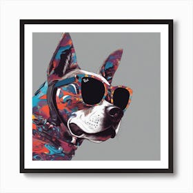 Dog, New Poster For Ray Ban Speed, In The Style Of Psychedelic Figuration, Eiko Ojala, Ian Davenport 1 Art Print