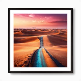 Magic Road On Dessert 8k Art Print