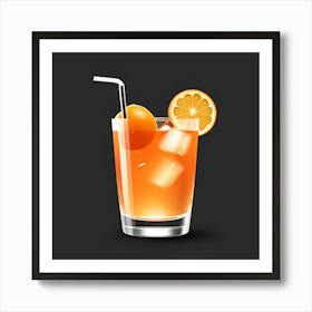 Cocktail With Orange Slices Art Print