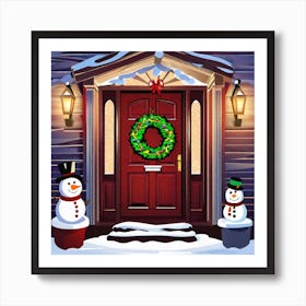 Christmas Door 52 Art Print