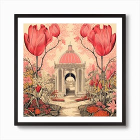 Tulips In The Park Art Print