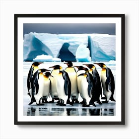 Penguins On An Ice Floe In The Antarctic 1 Art Print