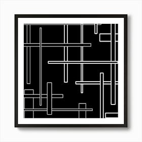 Abstract Lines On A Black Background Art Print