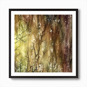 Watercolor Tree Background Art Print