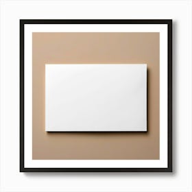 Blank White Card On A Beige Wall Art Print