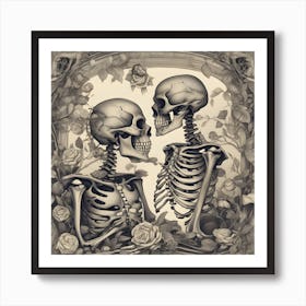 Skeleton Lovers 5 Art Print