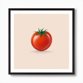 Tomato On A Beige Background Art Print