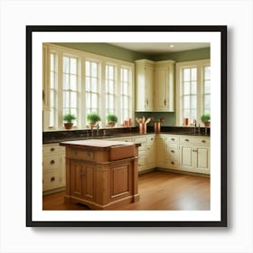 Kitchen With White Cabinets 1 Art Print