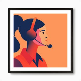 Call Center Worker 1 Art Print