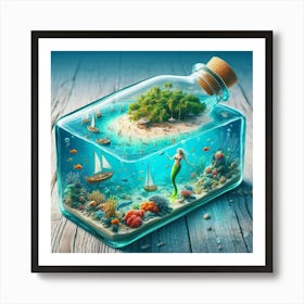 Mermaid In A Bottle 7 Art Print