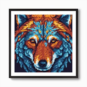Pixel Wolf 1 Art Print