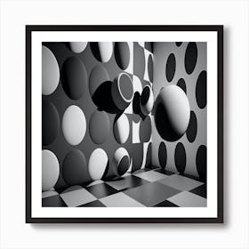 Black And White Polka Dots Art Print