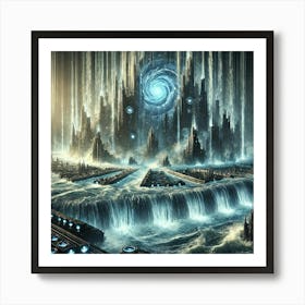 Cascade Sovereignty Hydrokinetic Defense Walls Art Print