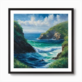 Cliffs And Waves Art Print