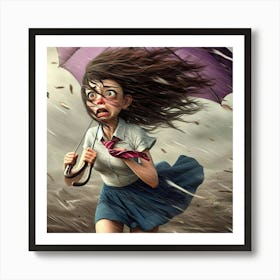 Rainy Day Girl Art Print