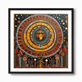 Aztec Sun Art Print