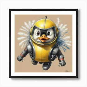 Astronaut Penguin Art Print