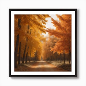 Autumn Road Art Print