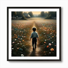 Boy In A Field Art Print