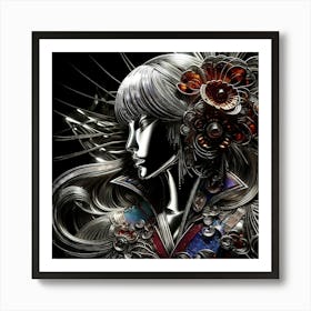 Japan Traditional Geisha Illustration By Ad 14 Art Print