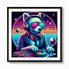 Dj Dog 1 Art Print