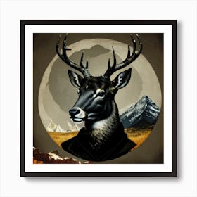 Deer In The Mountains Art Print