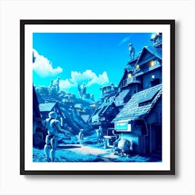 Under the blue Art Print