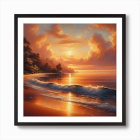 Sunset On The Beach 10 Art Print