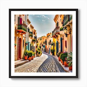 Colorful Street In Spain Art Print
