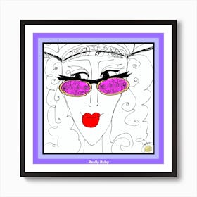 the color purple-Really Ruby POP QUEEN by Jessica Stockwell Art Print