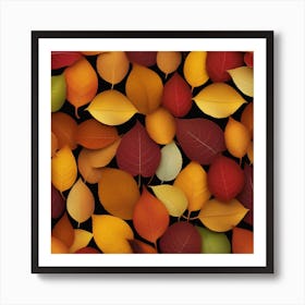 Autumn's Symphony of Leaves 13 Art Print