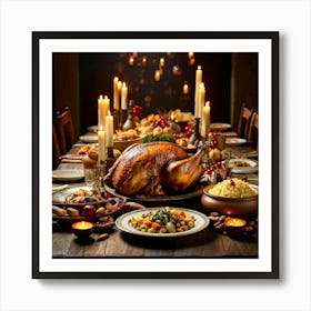 An Age Old Thanksgiving Feast Smothered In The Aroma Of Perfectly Roasted Delicacies From Succulen (1) 1 Art Print