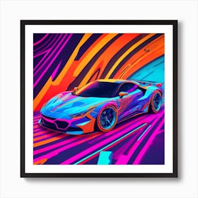 Psychedelic Sports Car Art Print