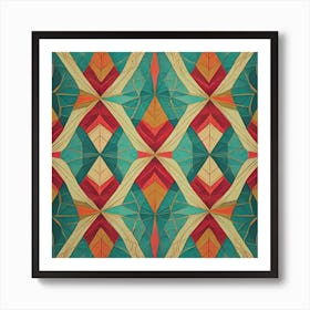 Firefly Beautiful Modern Abstract Detailed Native American Tribal Pattern And Symbols With Uniformed (1) Art Print