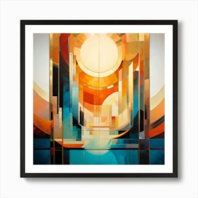 Wall Hanging Composition Fusing Art Deco Elegance With Modern Abstraction Textures And Contours Ref 344342406 (2) Art Print