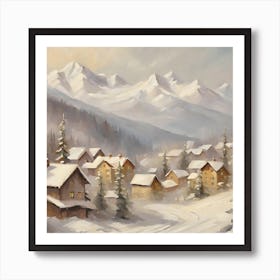 Winter Village 5 Art Print